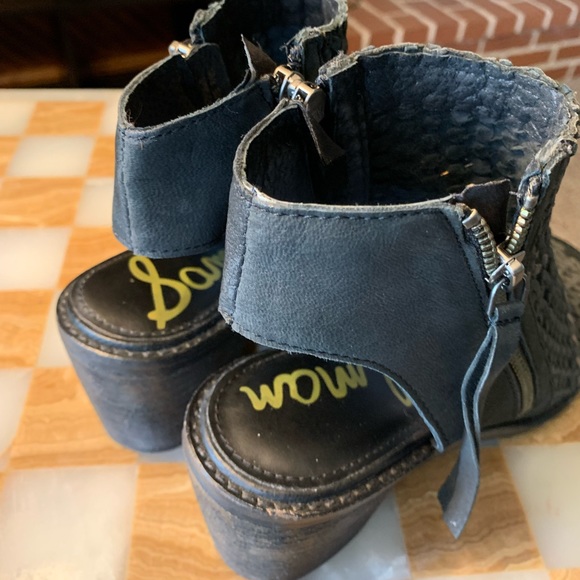 Sam Edelman Cooper Leather Open Toe Heeled Sandal Sz 9 - Picture 4 of 8